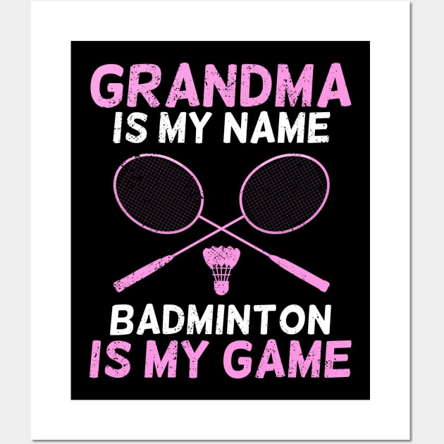 Grandma Badminton Player Grandmother Gift Wall Art by Dolde08